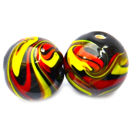 GL5100 14mm Multi Stripe on Black Round, Pack Size: 30