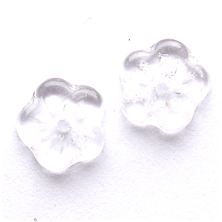 GL3007 6mm Clear Flat Flower, Pack Size: 100